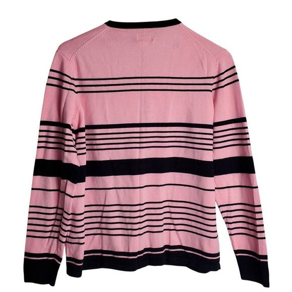 Vintage Liz Baker Cardigan Womens Size Large Pink Y2K Preppy Academia Coquette - Picture 2 of 8